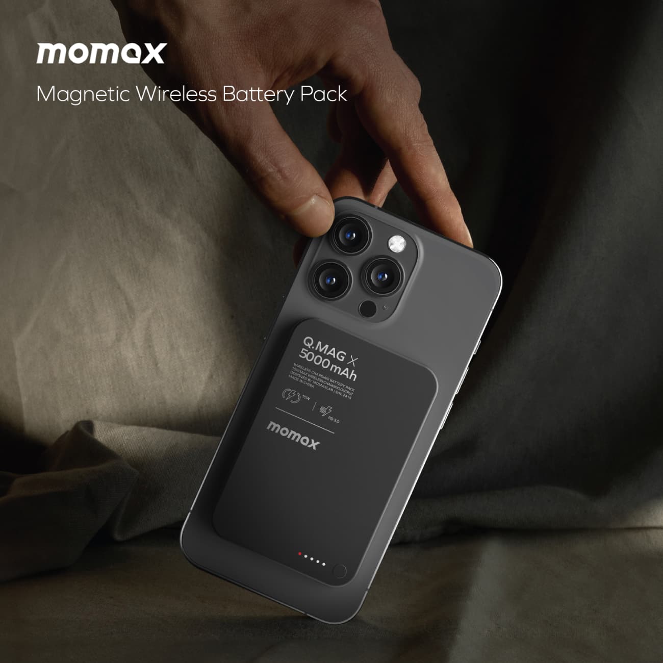 پاوربانک مگ سيف برند MOMAX مدل Q.Mag X ظرفيت 5000 — تصویر ۵