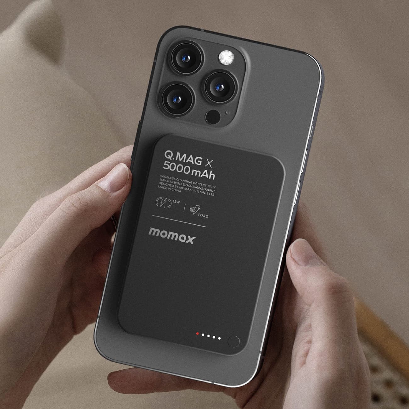 پاوربانک مگ سيف برند MOMAX مدل Q.Mag X ظرفيت 5000 — تصویر ۸