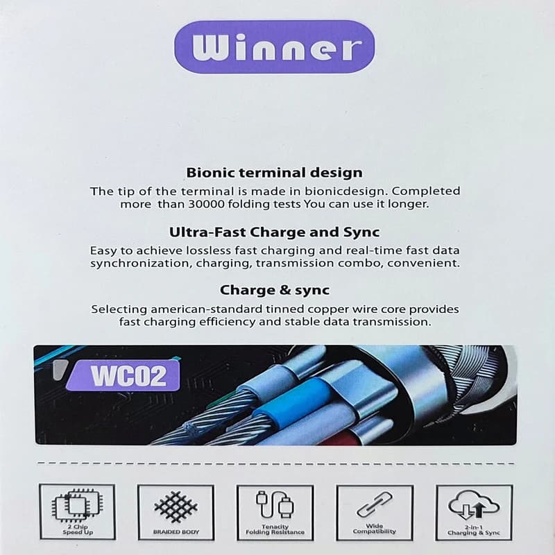 کابل شارژ تایپ سی Winner مدل WC02 — تصویر ۳