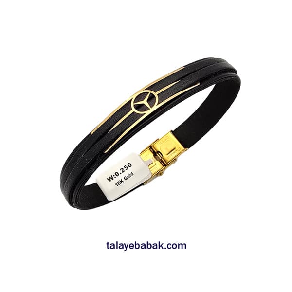 دستبند چرم و طلا بنز DM110