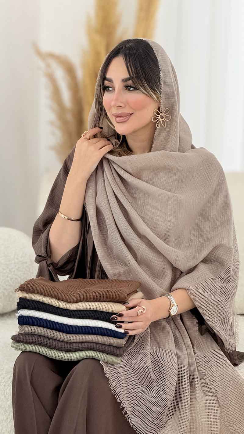 شال طرح حصیری فلورا کد 7944 — تصویر ۲