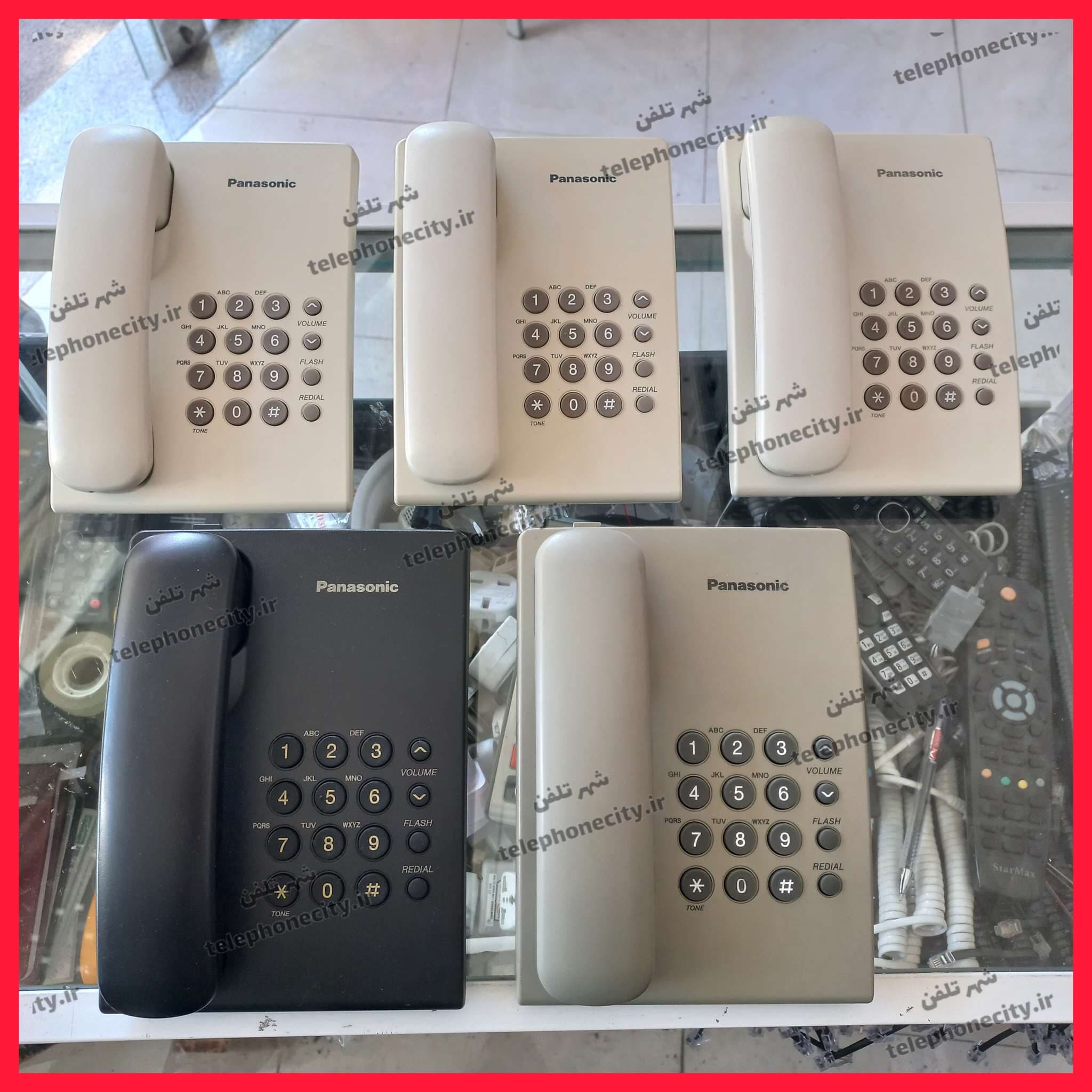 گوشی تلفن رومیزی پاناسونیک مدل KX-TS500، کارکرده، تمیز، در 3 رنگ — تصویر ۲