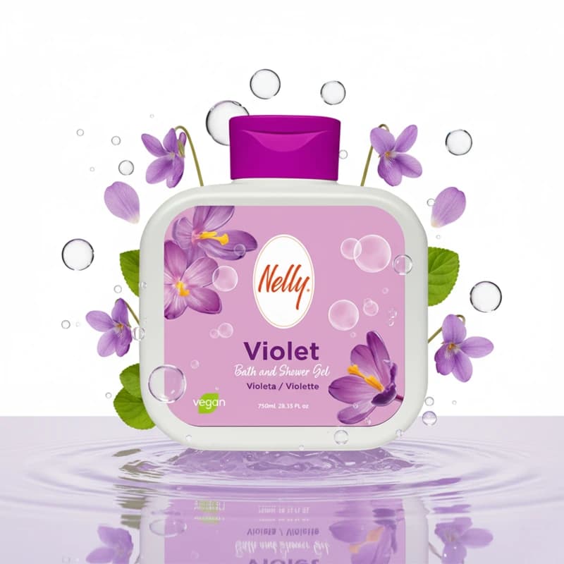 شاور ژل حمام و دوش گل بنفشه نلی مدل Violet | حجم 750 میل — تصویر ۲