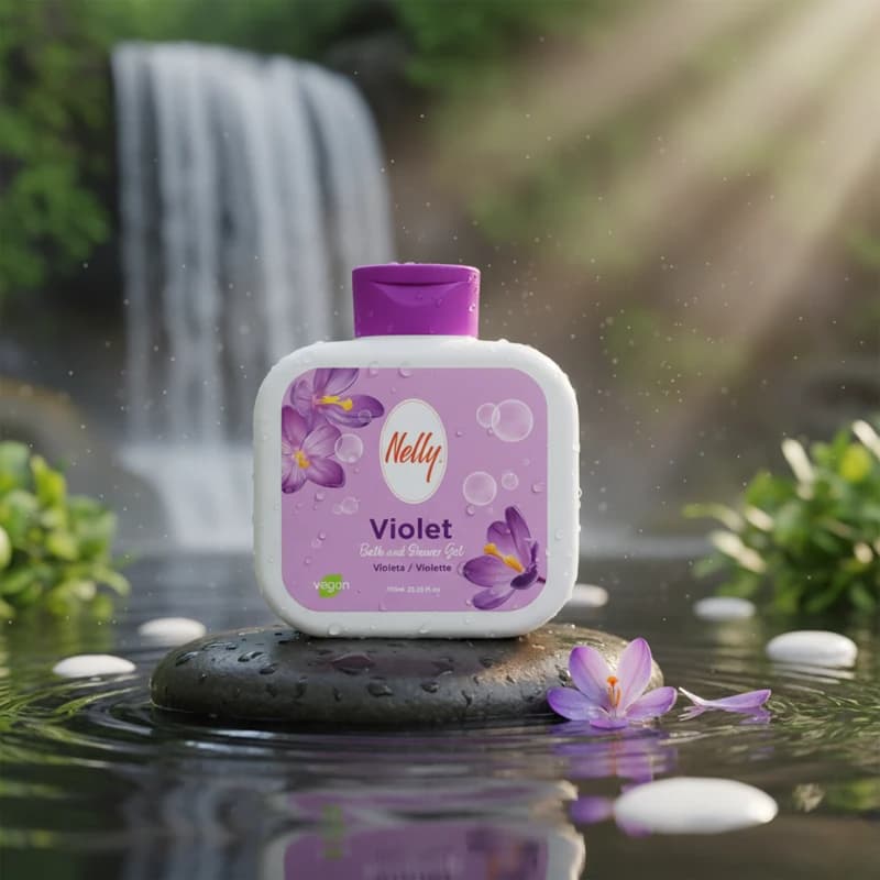 شاور ژل حمام و دوش گل بنفشه نلی مدل Violet | حجم 750 میل — تصویر ۳