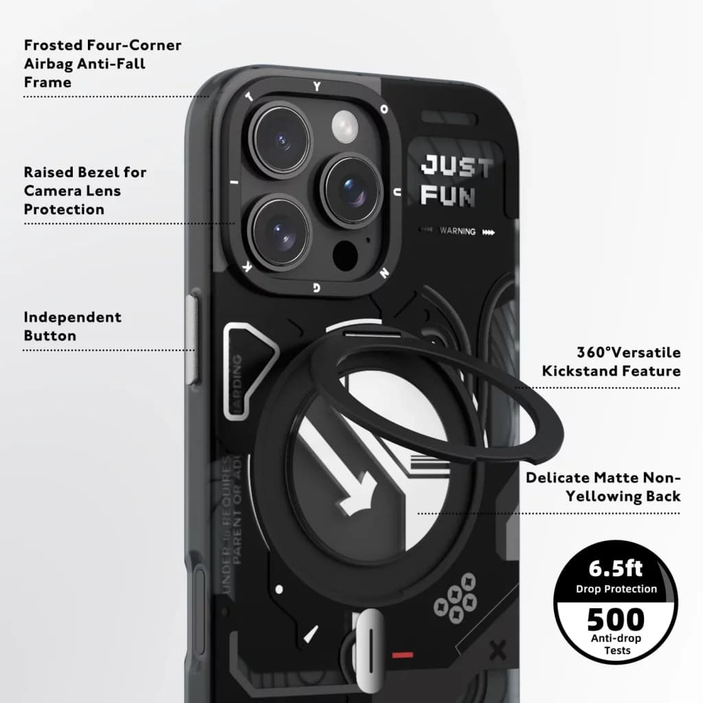 قاب آيفون 16 پرو مکس برند YOUNGKIT طرح CYBERPUNK360 — تصویر ۴