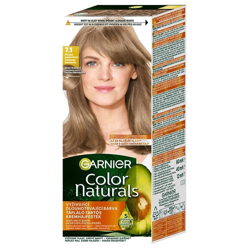 کیت رنگ مو شماره 7.1 گارنیر مدل Ash Blonde (بلوند خاکستری)
