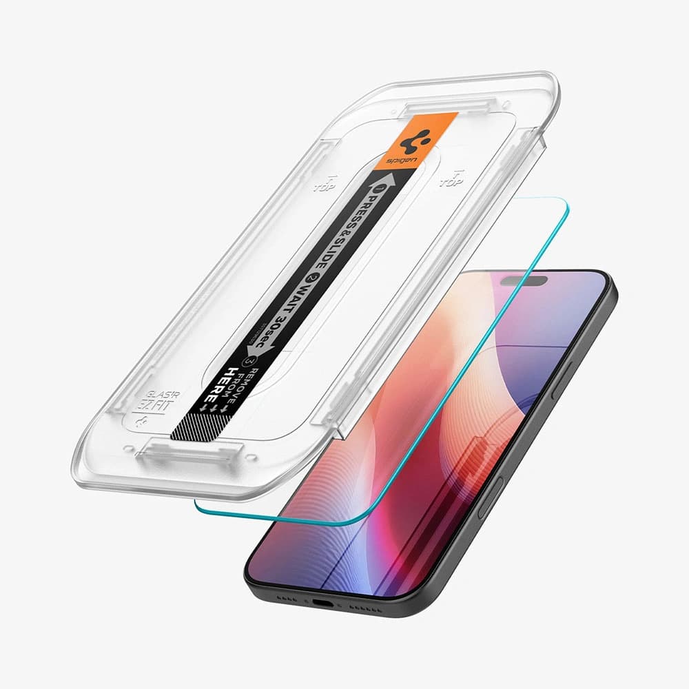 گلس 16پرو از برند SPIGEN مدل TR EZFIT شفاف — تصویر ۵