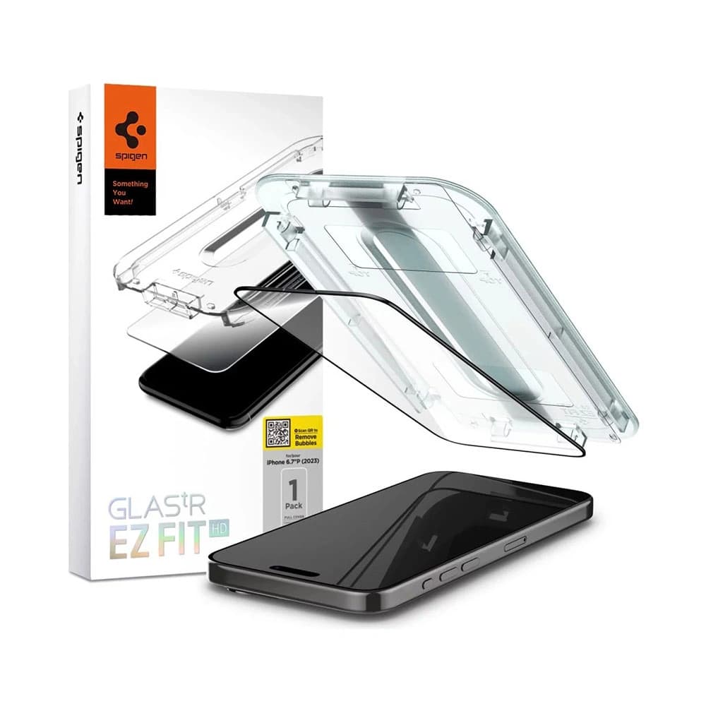 گلس 16پرو از برند SPIGEN مدل TR EZFIT شفاف