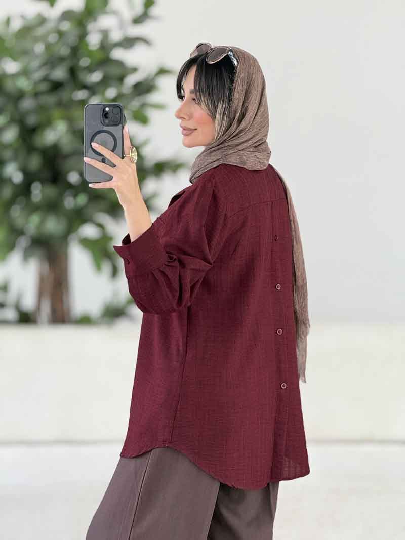 مانتو دو جیب پاکتی پشت دکمه کد 7931 — تصویر ۷