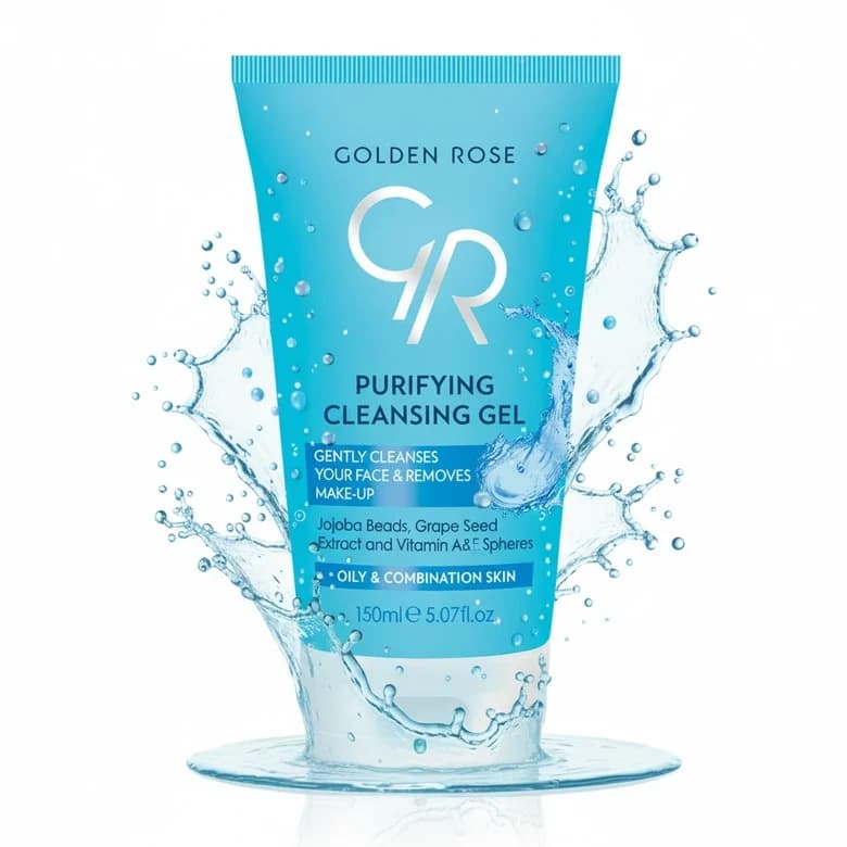 ژل پاک کننده صورت گلدن رز مدل Purifying Cleansing Gel – پوست‌ چرب و مختلط | حجم 150 میل — تصویر ۲
