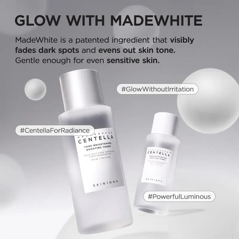 تونر ضد لک و روشن کننده سنتلا ماداگاسکار اسکین 1004 مدل Tone Brightening Boosting Toner | حجم 210 میلی‌لیتر — تصویر ۴