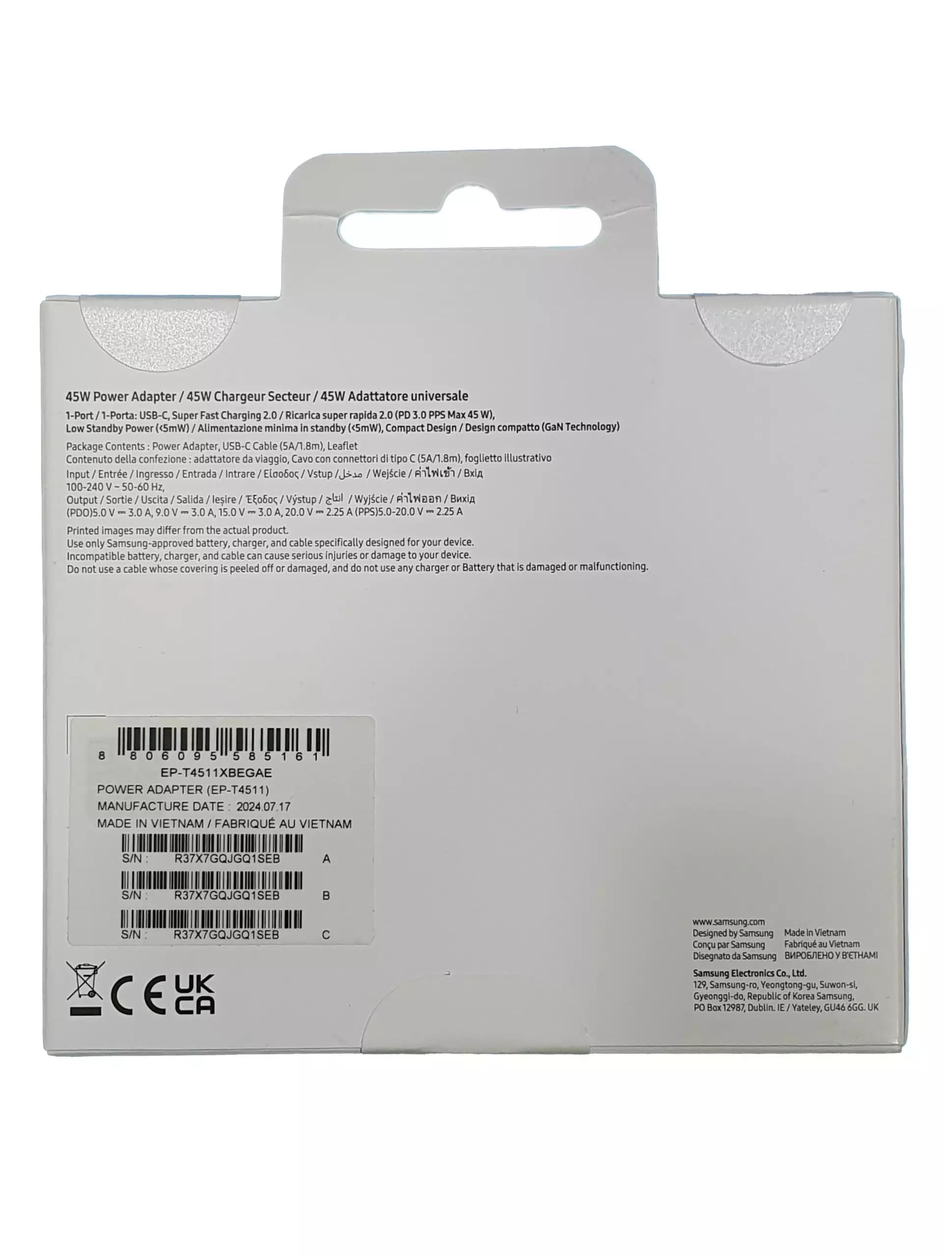 آداپتور سامسونگ 45W اصلي + کابل — تصویر ۵