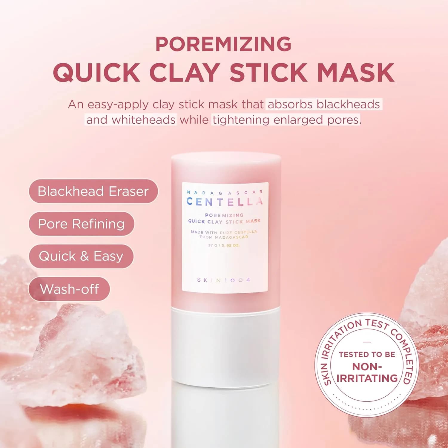 ماسک استیکی کنترل منافذ سنتلا اسکین 1004 مدل Poremizing Quick Clay Stick Mask | حجم 27 گرم — تصویر ۳