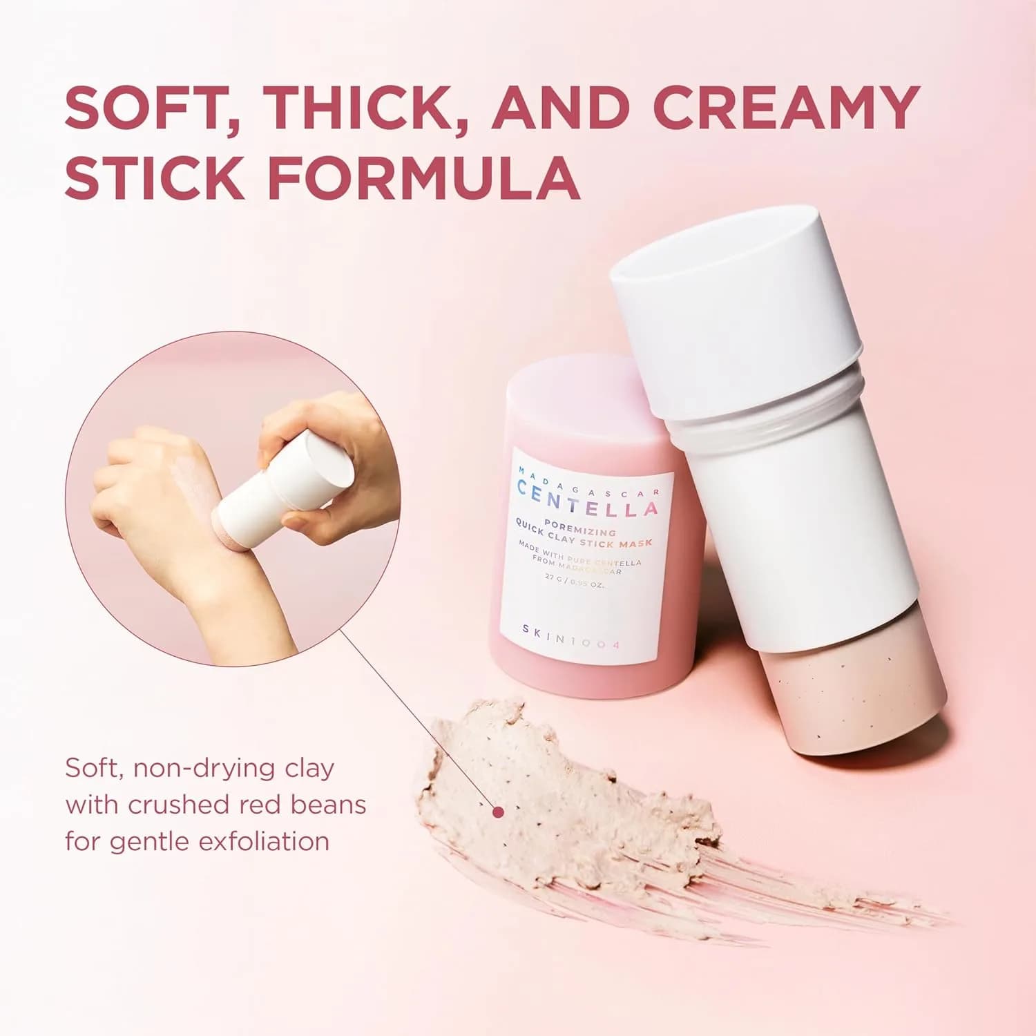 ماسک استیکی کنترل منافذ سنتلا اسکین 1004 مدل Poremizing Quick Clay Stick Mask | حجم 27 گرم — تصویر ۷