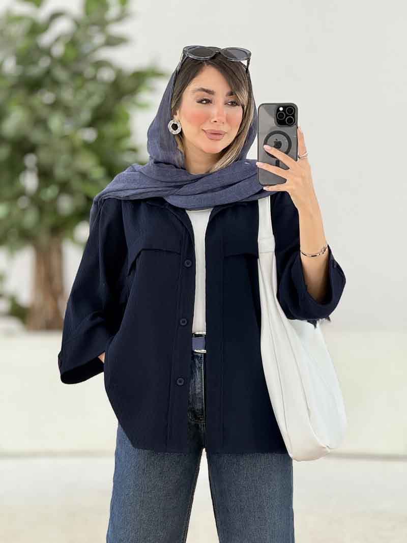 مانتو سرآستین دکمه گیتا کد 7937 — تصویر ۳