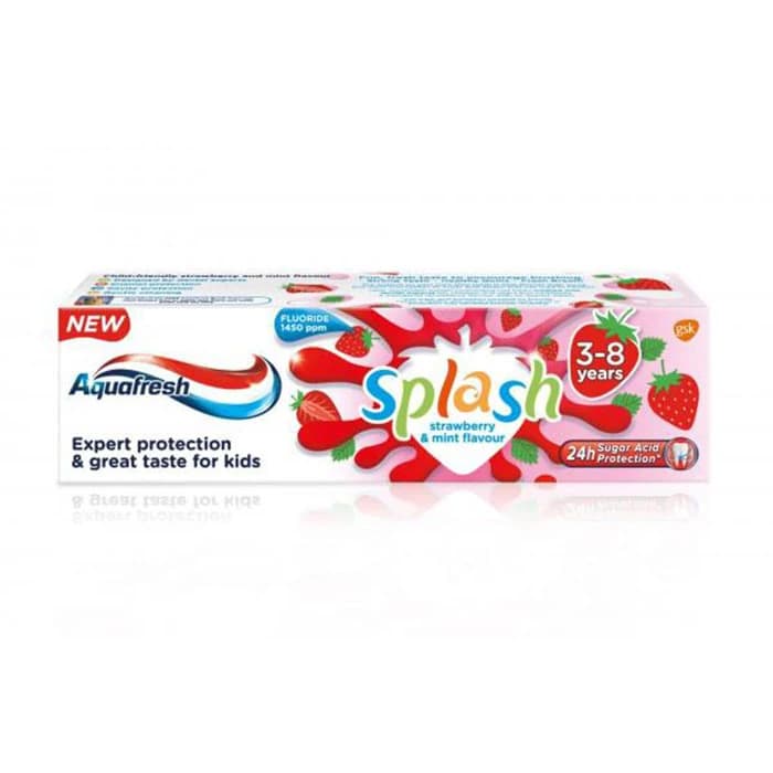 خمیردندان کودک aquafresh توت فرنگی 3 تا 8 سالگی 50 میل