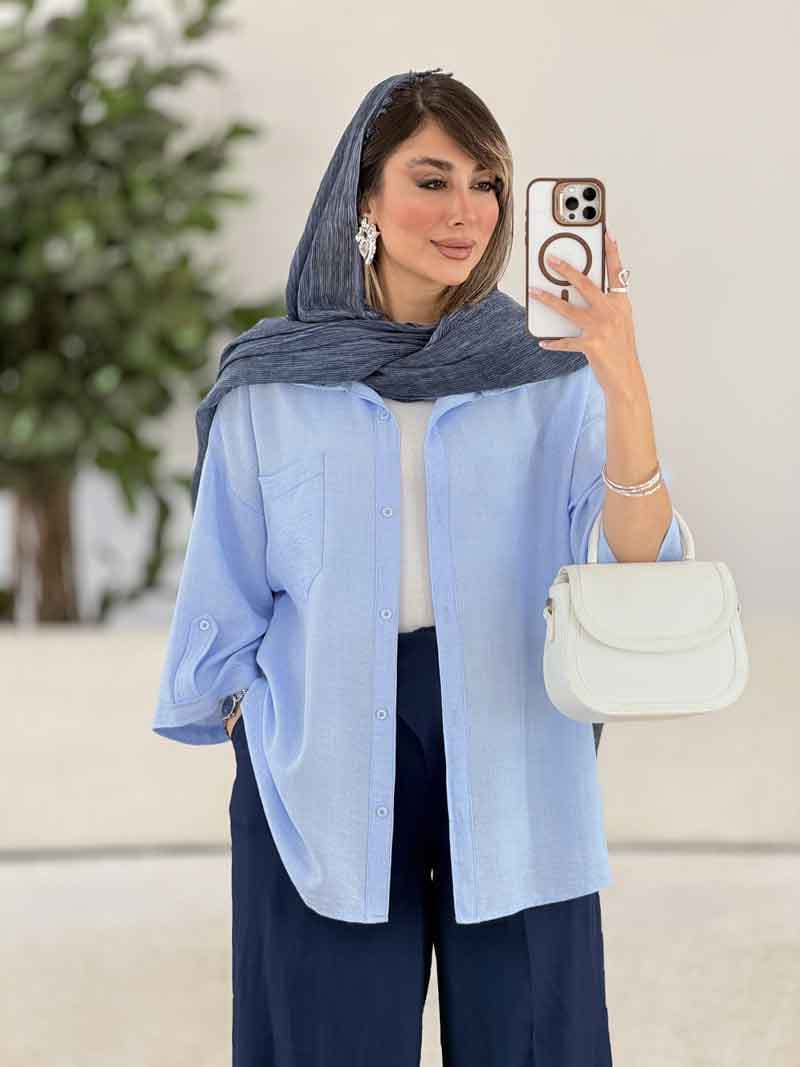مانتو تک جیب آستین پاگن آندیا کد 7858 — تصویر ۶