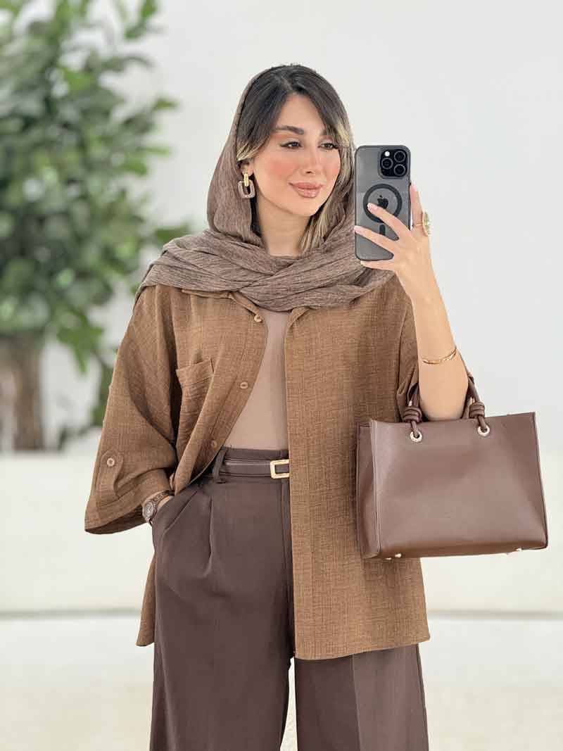 مانتو تک جیب آستین پاگن آندیا کد 7858 — تصویر ۴