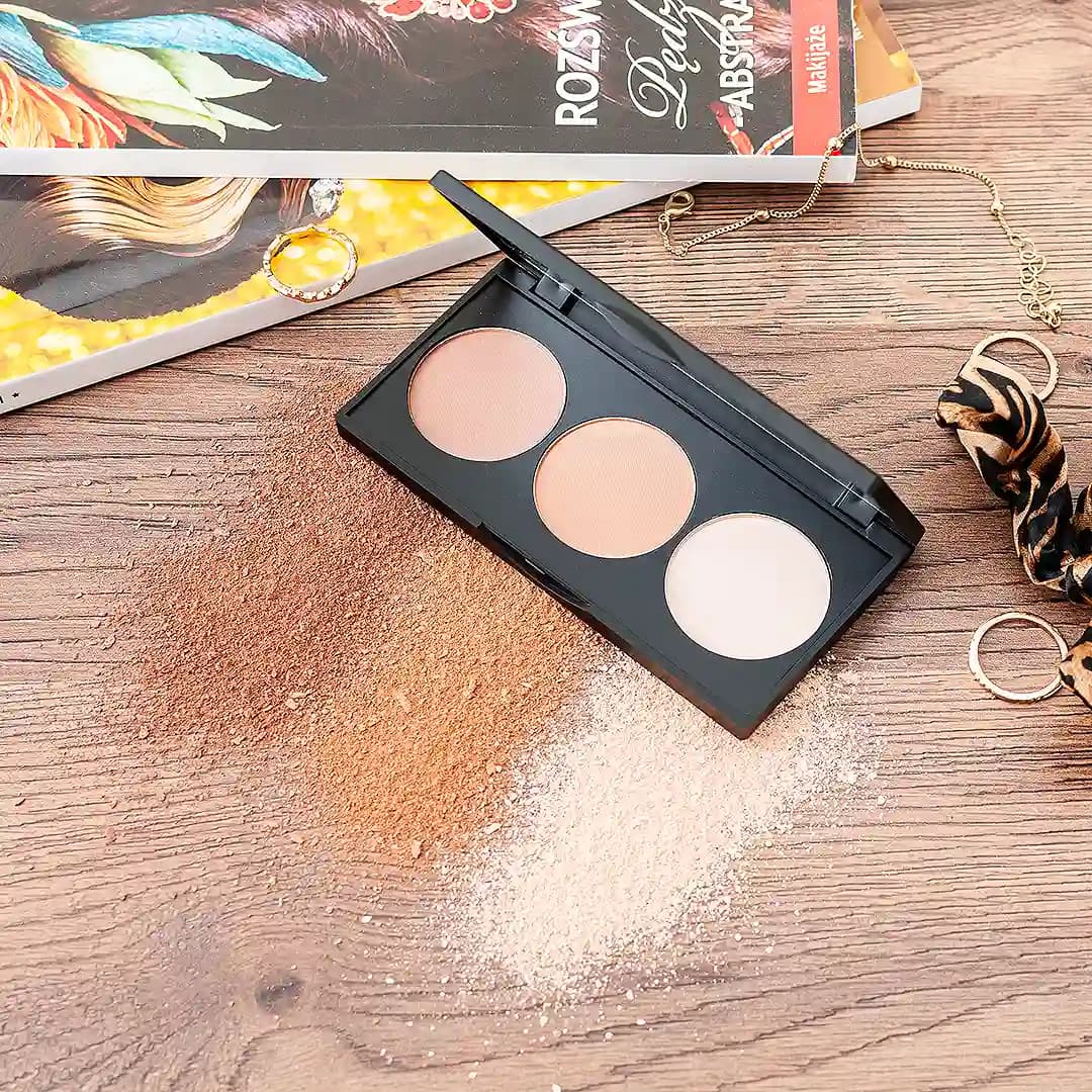 پالت پودری سه رنگ کانتورینگ گلدن رز مدل Contour Powder Kit — تصویر ۶