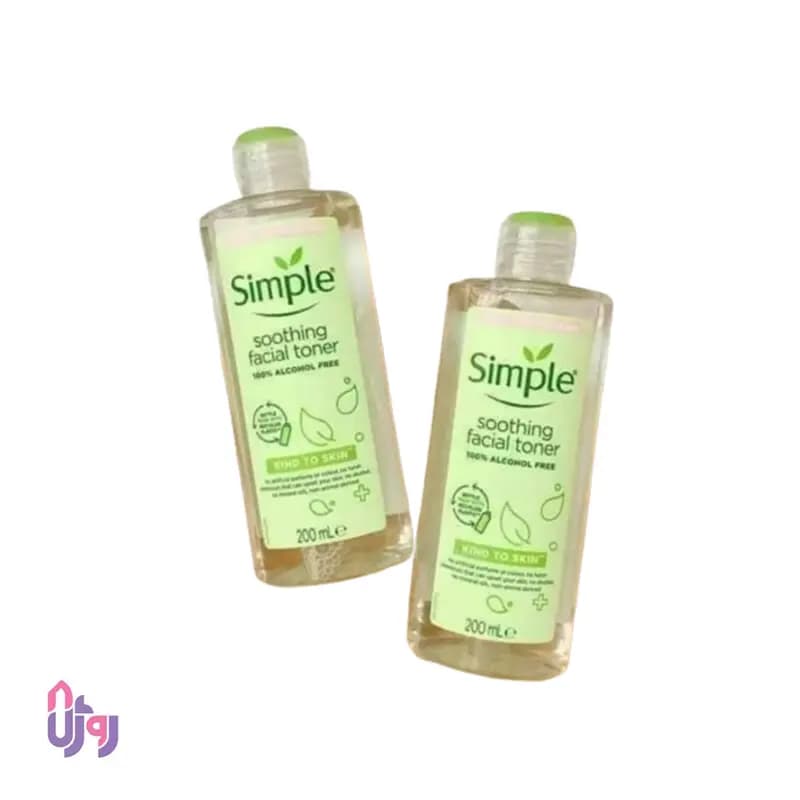 تونر ملایم و تسکین دهنده سیمپل Simple مدل Soothing حجم 200 میلی‌لیتر — تصویر ۳