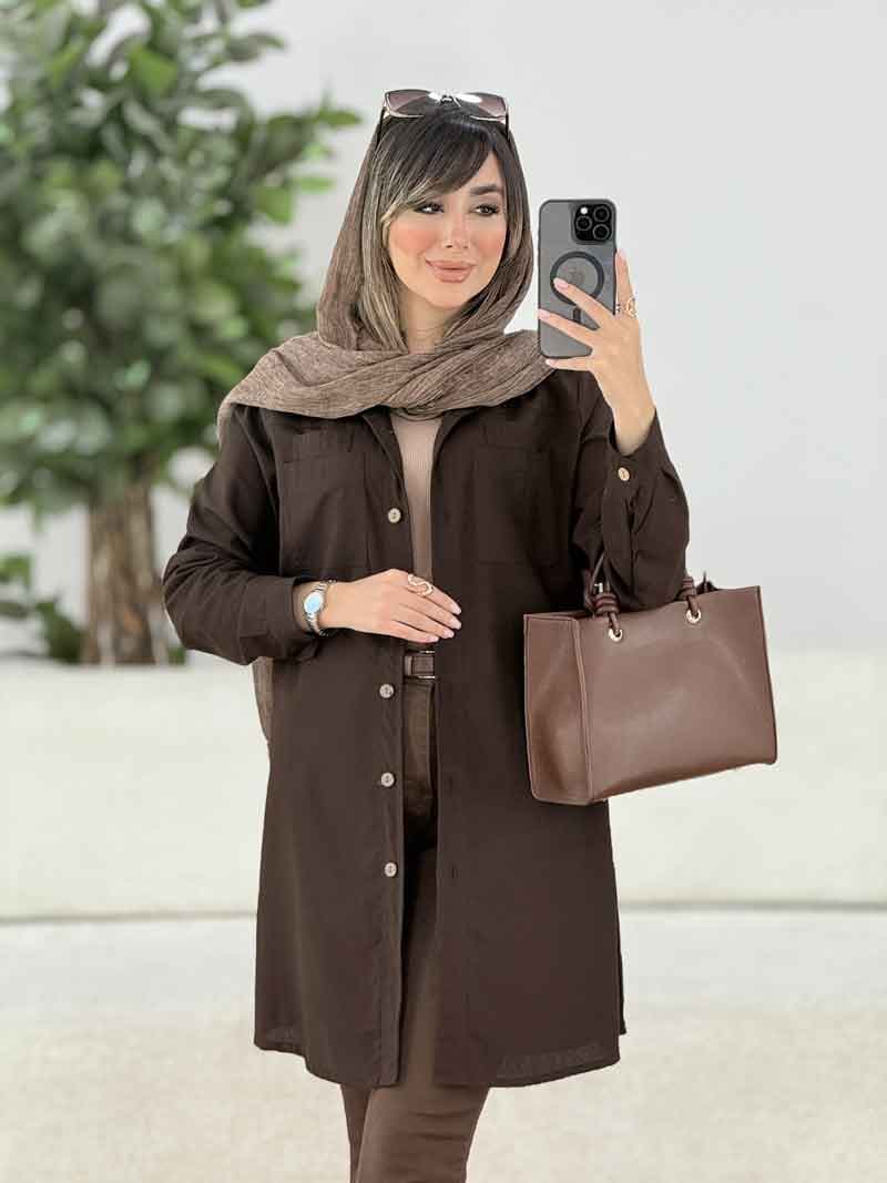 مانتو جیب دوبل بغل سه دکمه کد 7908