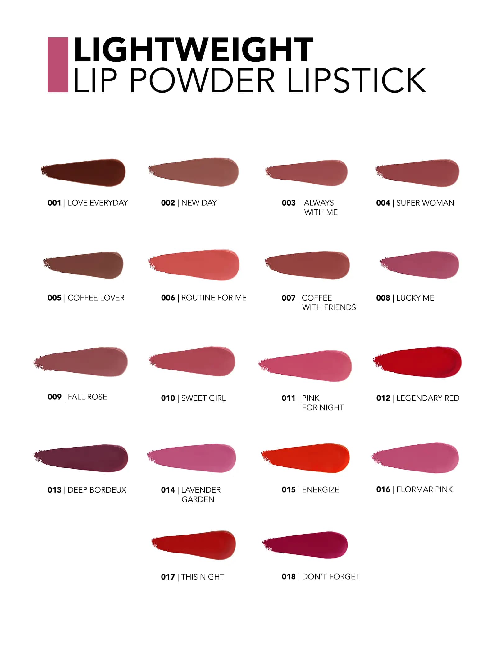 رژ لب پودری سبک و مات فلورمار Flormar مدل Lightweight Lip Powder — تصویر ۳