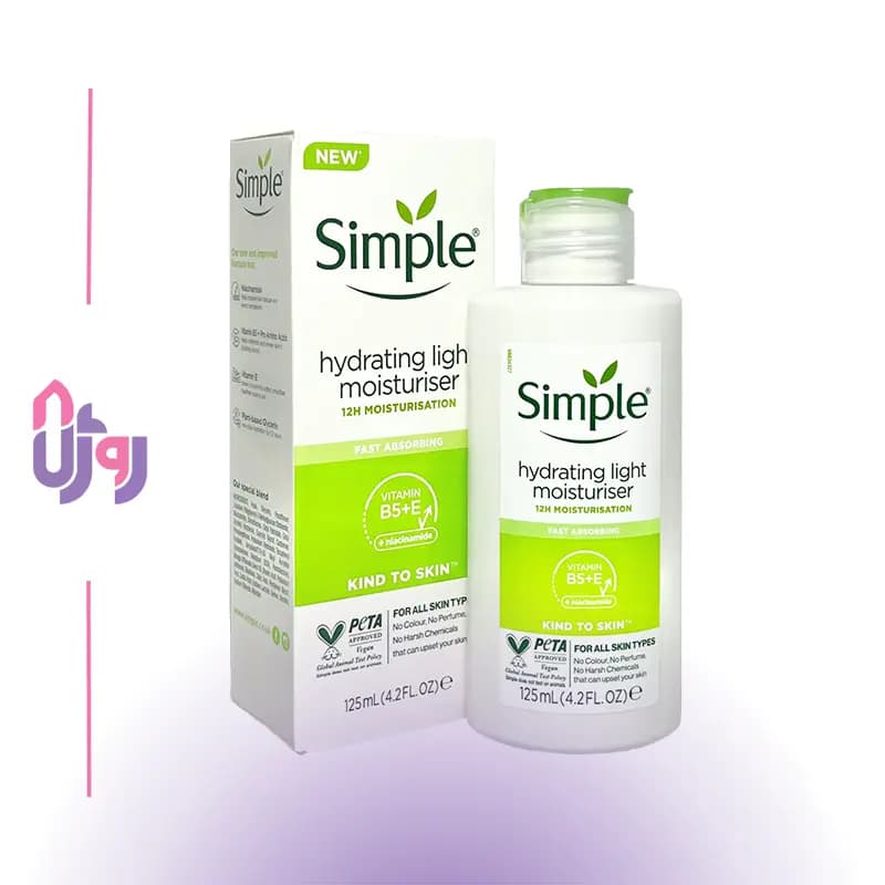 کرم آبرسان و مرطوب‌کننده سبک سیمپل Simple مدل Light حجم 125ml