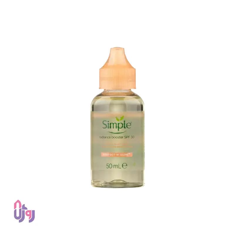 سرم ضدآفتاب درخشان‌کننده و جوان ساز سیمپل Simple مدل قطره چکانی با SPF30 حجم 50ml — تصویر ۴