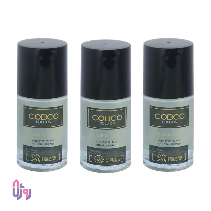 مام رول ضد تعریق مردانه کوبکو COBCO مدل بلک وایت Black & White حجم 75 میلی لیتر — تصویر ۲