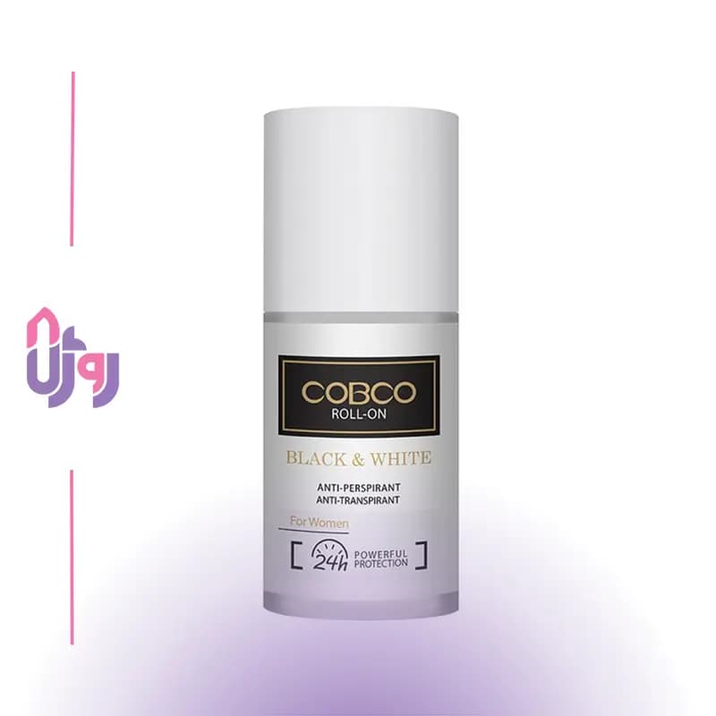 مام رول ضدتعریق زنانه کوبکو COBCO مدل سیاه سفید Black & White حجم 75 میلی لیتر
