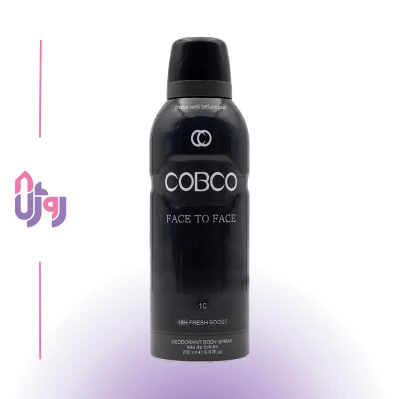 اسپری بدن مردانه کوبکو COBCO مدل فیس تو فیس FACE TO FACE حجم 200 میلی‌لیتر