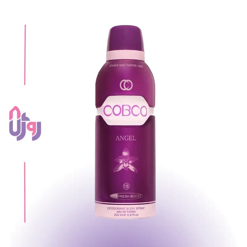 اسپری بدن زنانه کوبکو COBCO مدل آنجل ANGEL حجم 200 میلی‌لیتر