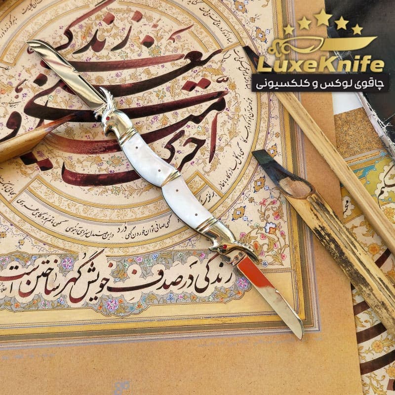 چاقوی قلم تراش کلکسیونی دو تیغه فولادی طرح عروس هلندی