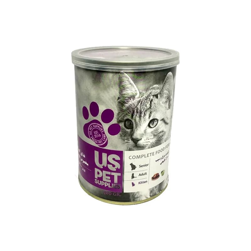 کنسرو گربه USpet گوشت مرغ سیب400g