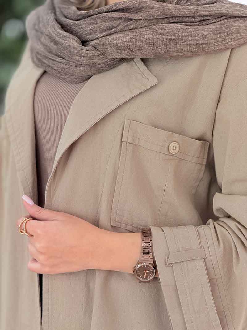مانتو سر جیب دکمه درنا کد 7870 — تصویر ۷