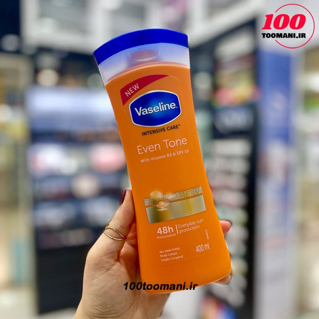 لوسیون بدن ایون تون وازلین Even Tone SPF10 حجم 400 میل | روشن کننده و ضد لک — تصویر ۲