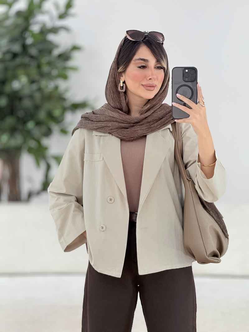 مانتو کتی دو دکمه ثمینا کد 7865 — تصویر ۸