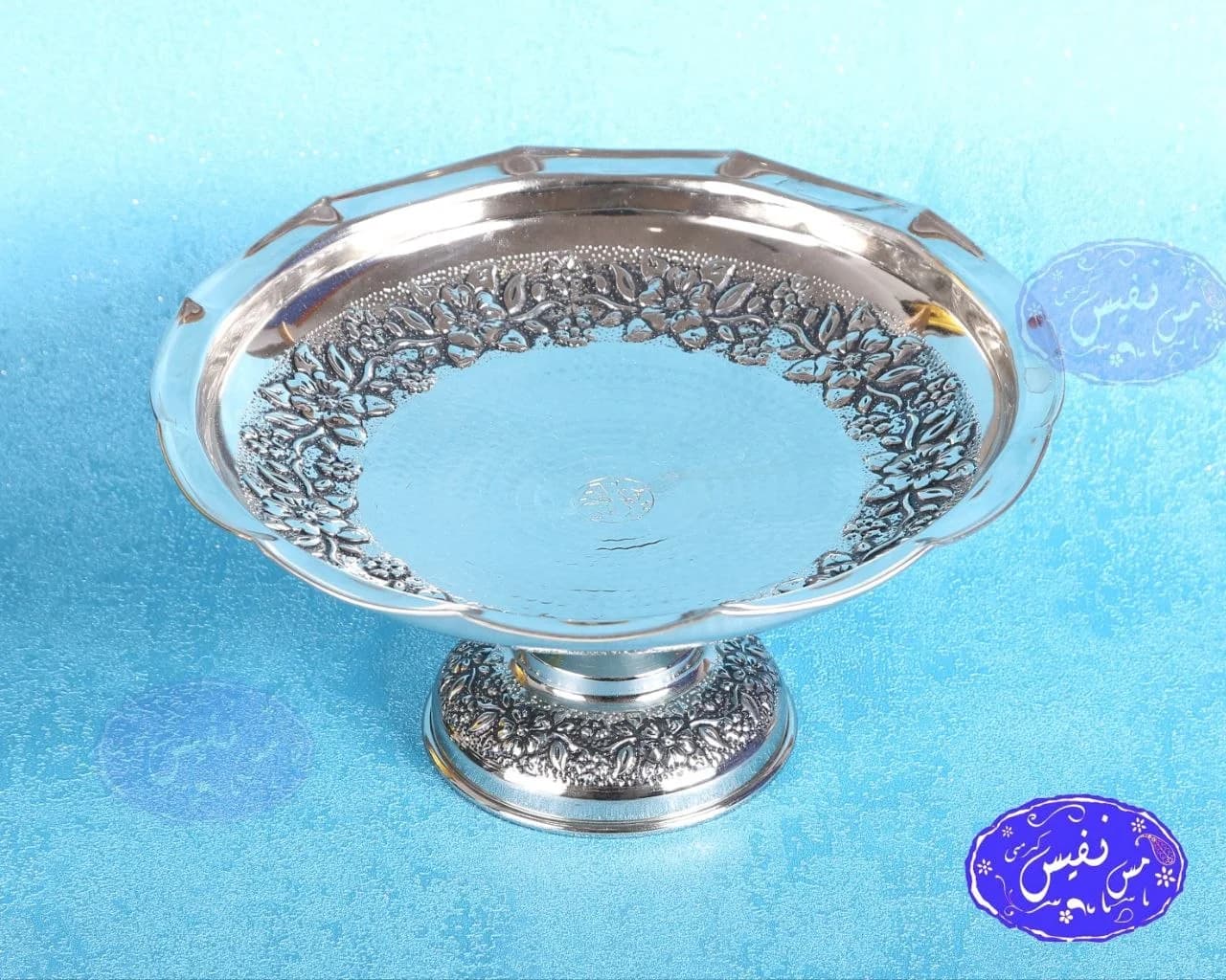 شیرینی خوری مسی نگار با آبکاری کروم — تصویر ۲