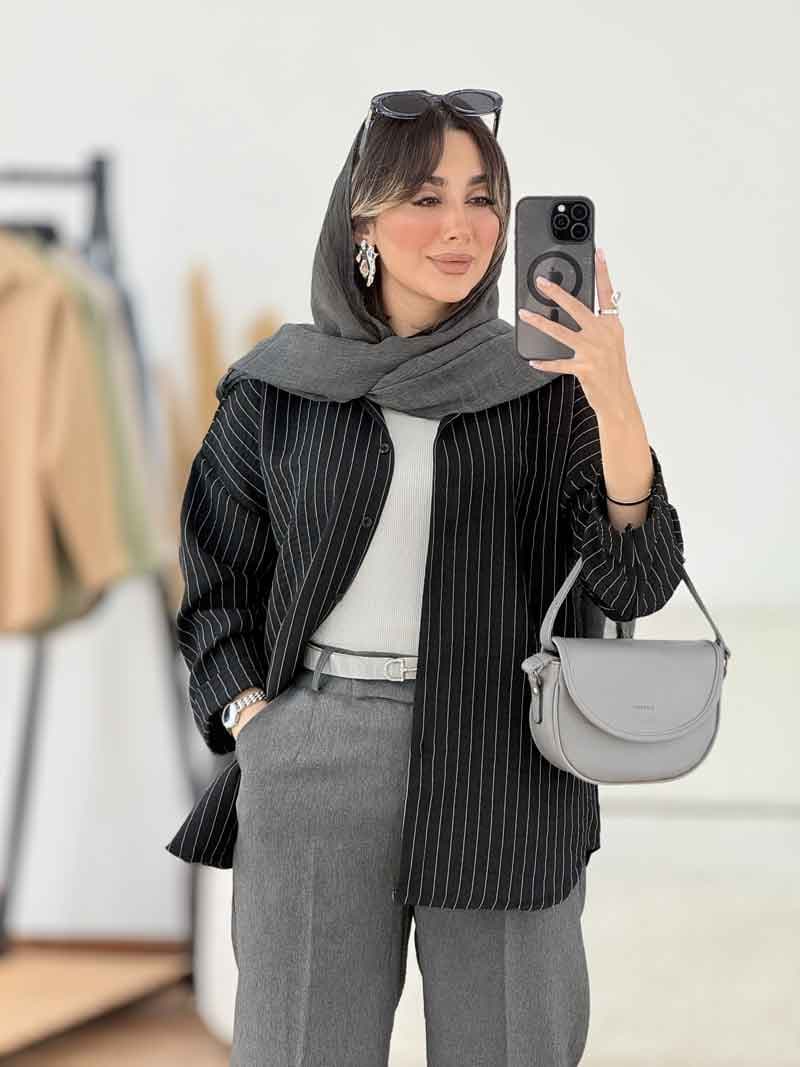 مانتو پایین هلال آنیدا کد 7837 — تصویر ۵