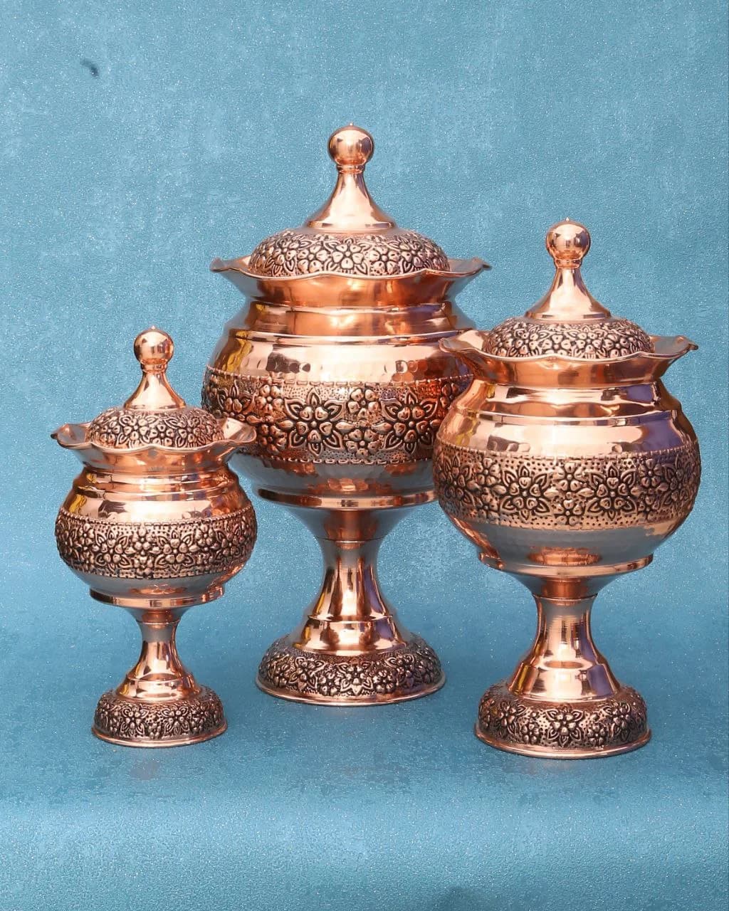 شکلات خوری مسی پایه دار گلسا