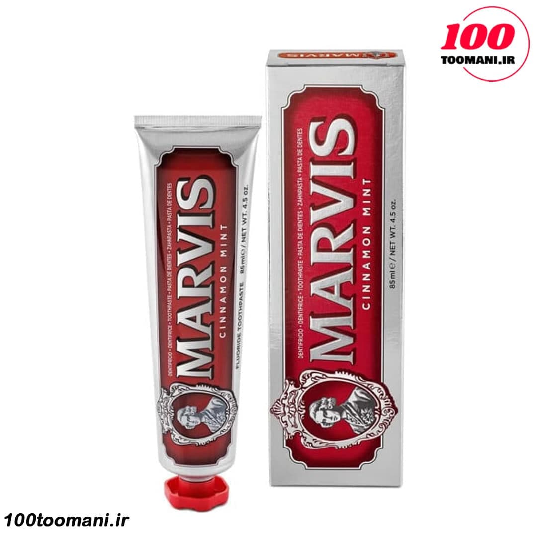 خمیر دندان دارچین و نعناع مارویس Cinnamon Mint | طعم گرم دارچین و خنکی نعناع (حجم 25 و 85 میل)