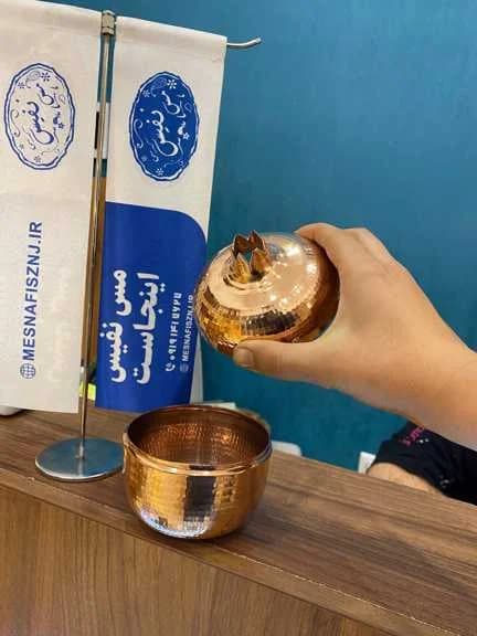 قندان مسی طرح انار متوسط — تصویر ۳