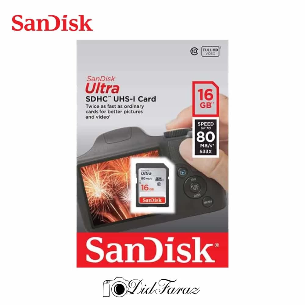 کارت حافظه SDHC سن دیسک مدل Ultra کلاس 10 استاندارد UHS-I U1 سرعت 80MBps ظرفیت 16 گیگابایت — تصویر ۳