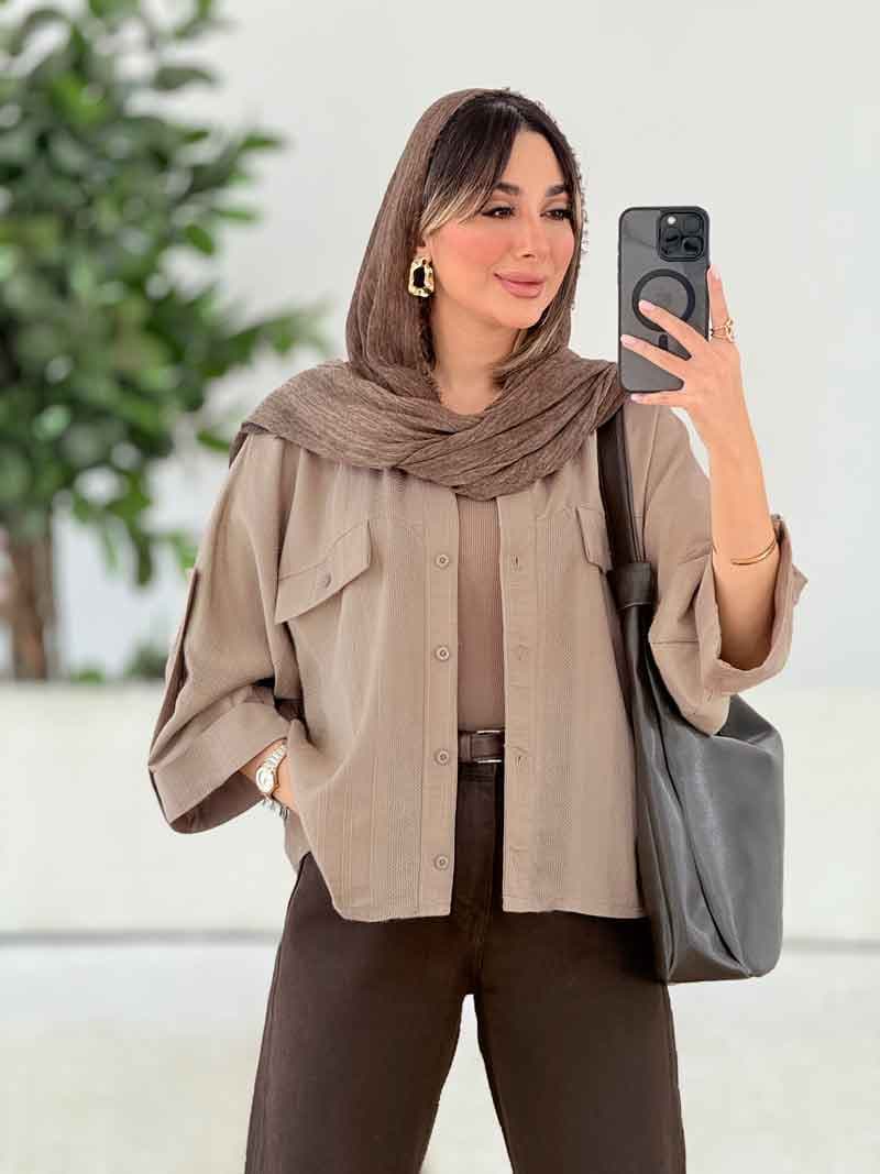 شومیز جیب نما آسنا کد 7820 — تصویر ۶