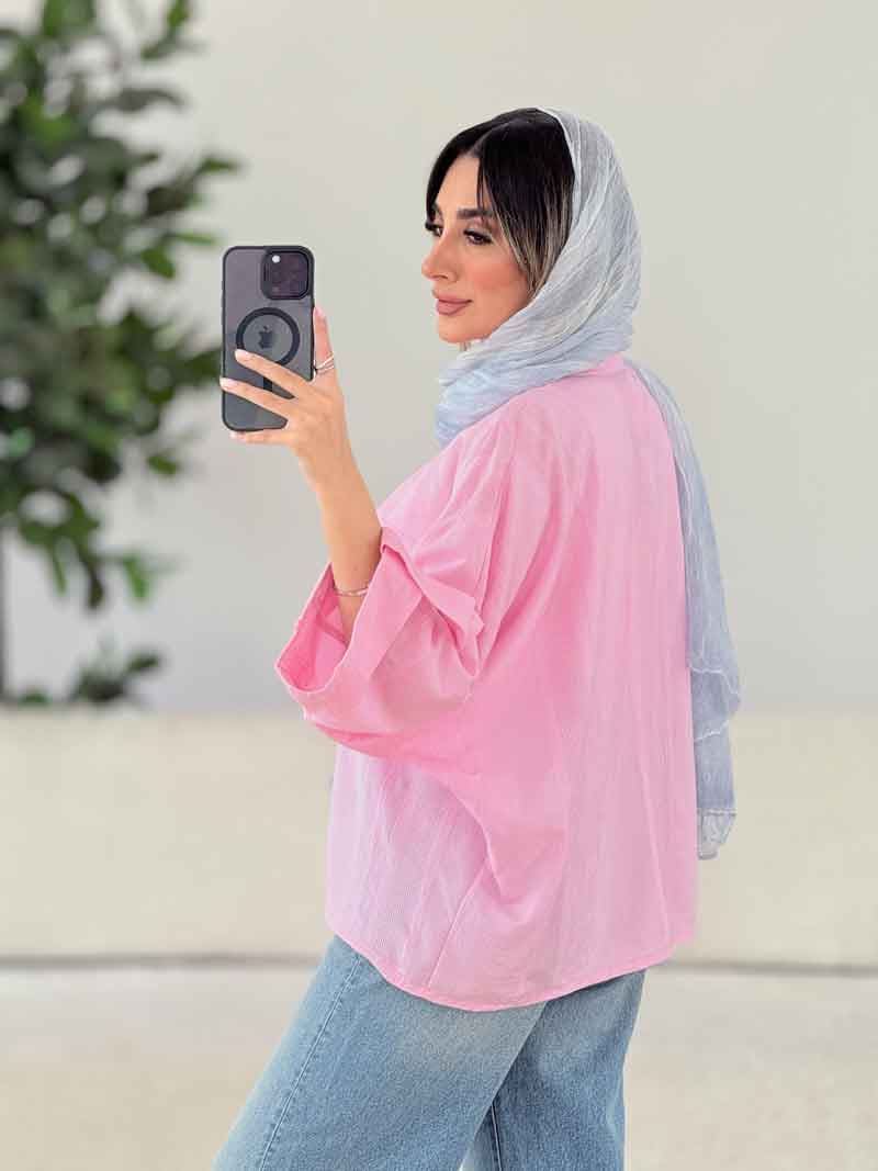 شومیز جیب نما آسنا کد 7820 — تصویر ۳