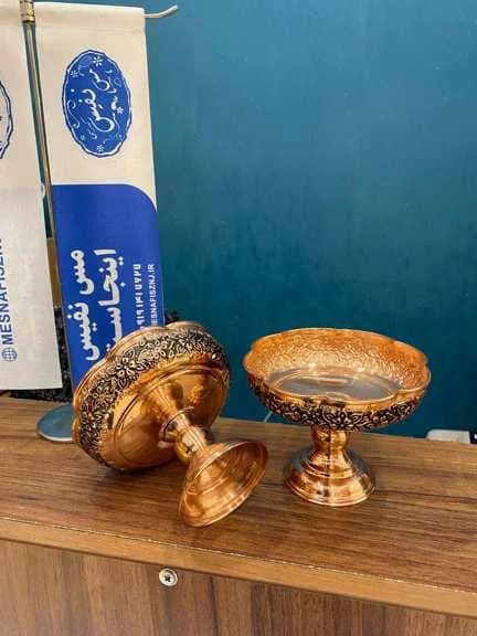 پیاله مسی گلبرگ پایه بلند مسی — تصویر ۲