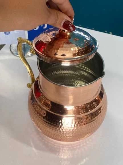 پارچ مسی درب دار طرح توپی — تصویر ۲