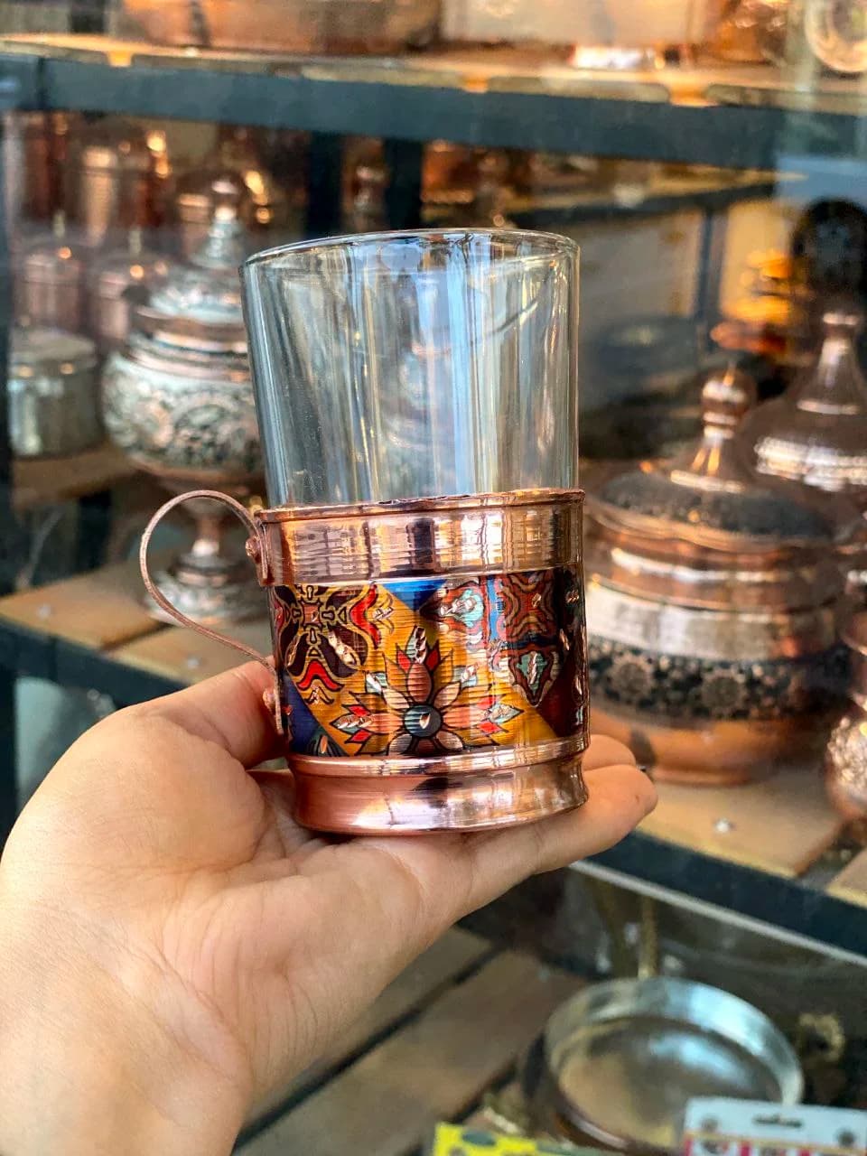 لیوان مسی گالش طرح ترمه