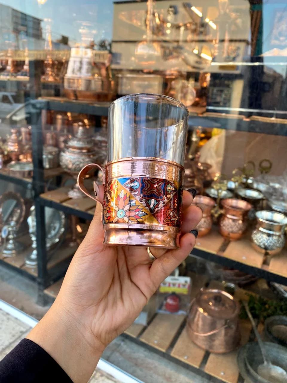 لیوان مسی گالش طرح ترمه — تصویر ۴