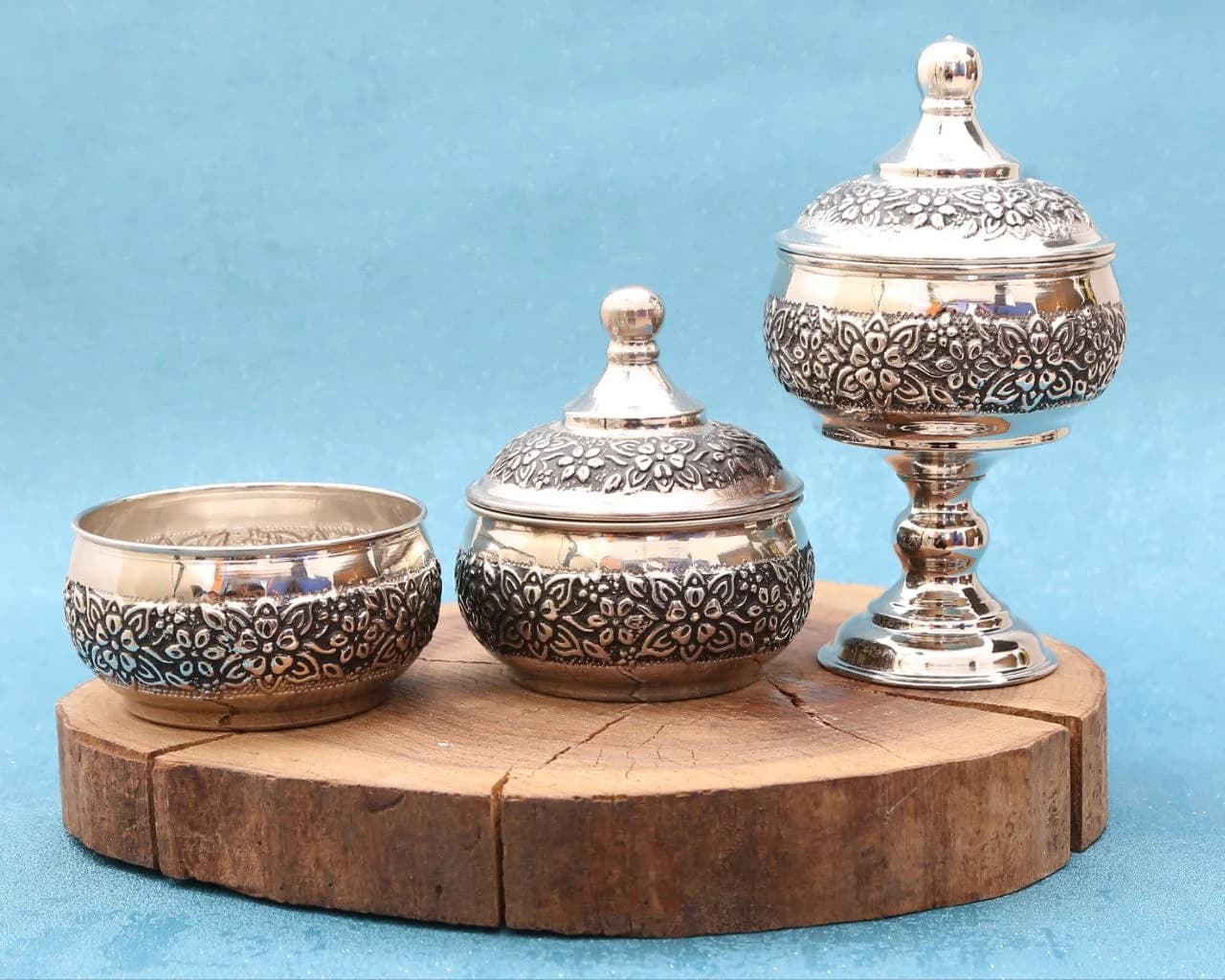پیاله مسی کروم یاسمن — تصویر ۲